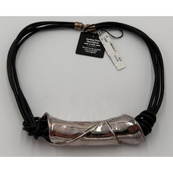 E & L Sterling Silver Electroform Necklace Unique Chunky Statement NWT - Picture 8 of 15